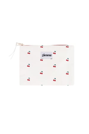 Flat toiletry bag cherries - White h5 