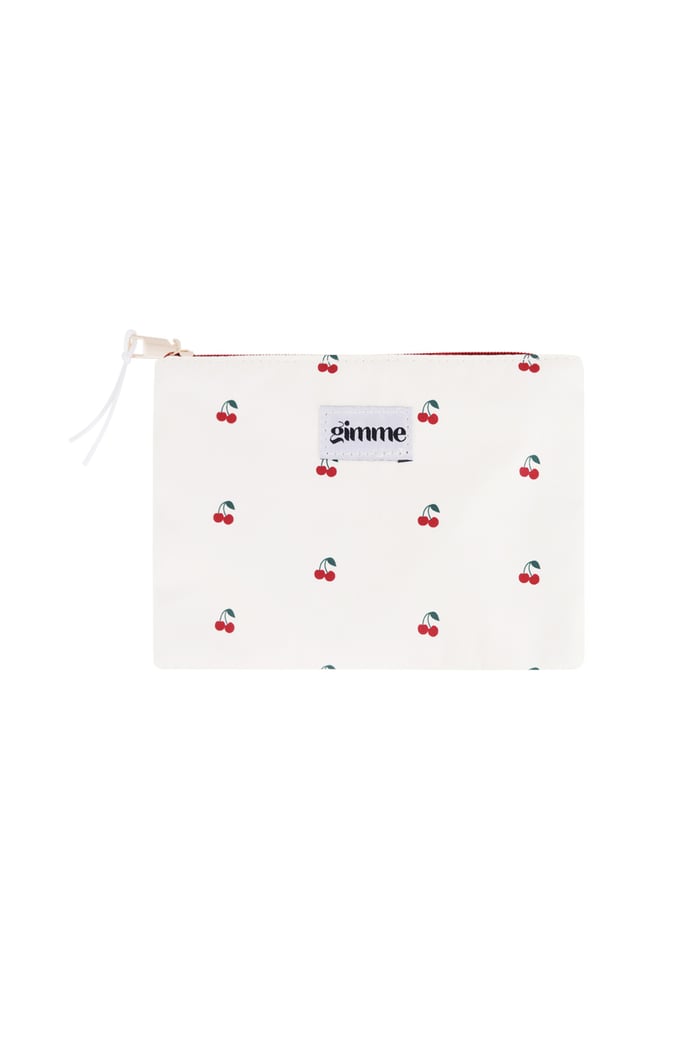 Flat toiletry bag cherries - White 