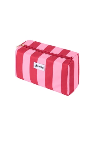 Toiletry bag large stripe - Pink red h5 