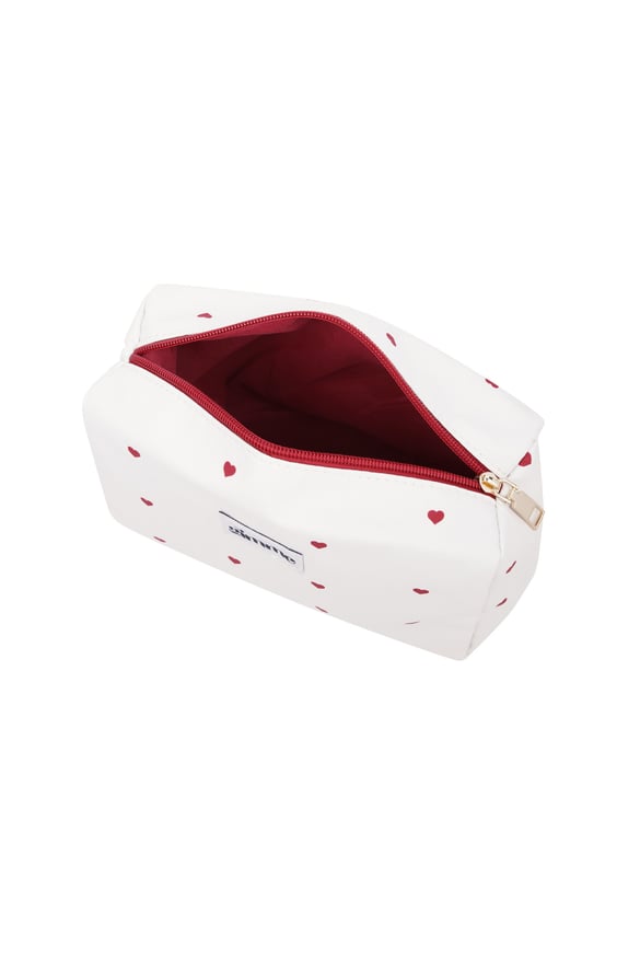 Borsa per il trucco cuori - Bianco