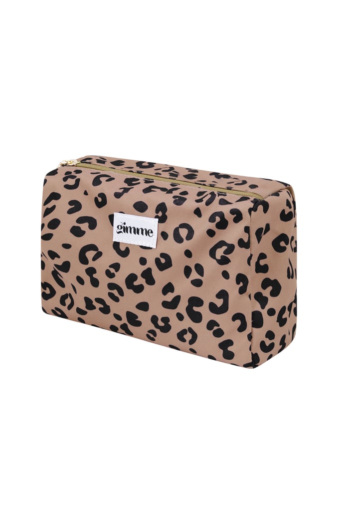 Make-up bag leopard print - Brown 