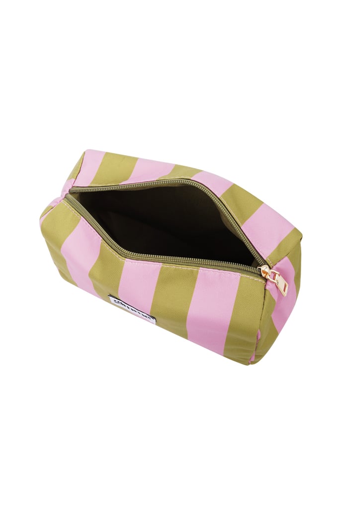 Make-up bag large stripes - Pink green Picture3