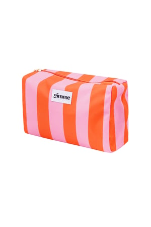 Make-up bag large stripes - Orange pink h5 