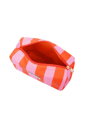 Make-up bag large stripes - Orange pink h5 Picture2