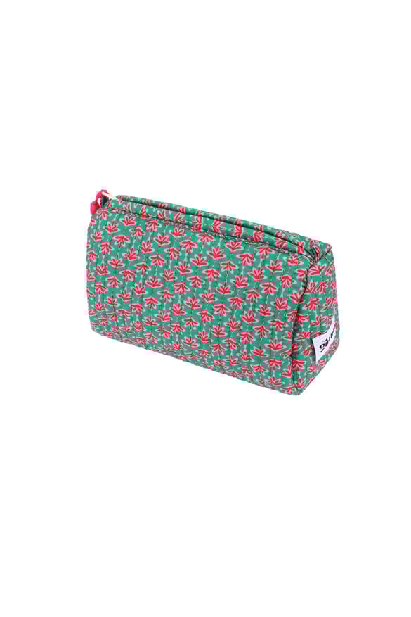 Große Kosmetiktasche mit Blumenmuster