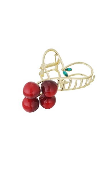 Large Cherry Hair Clip - Gold Color h5 