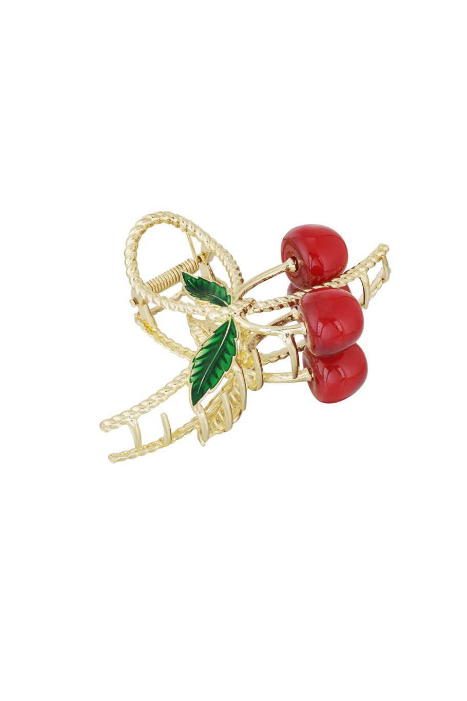 Cherry Hair Clip - Gold Color 