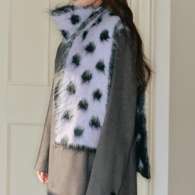 Écharpe d&#39;hiver classique en laine à pois pour femme, 1 pièce h5 Image3