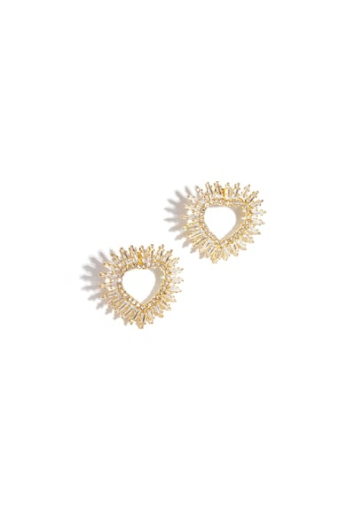 Kupfer Ohrstecker Herz Elegante Weihnachten Luxuriöse Serie Damenschmuck h5 