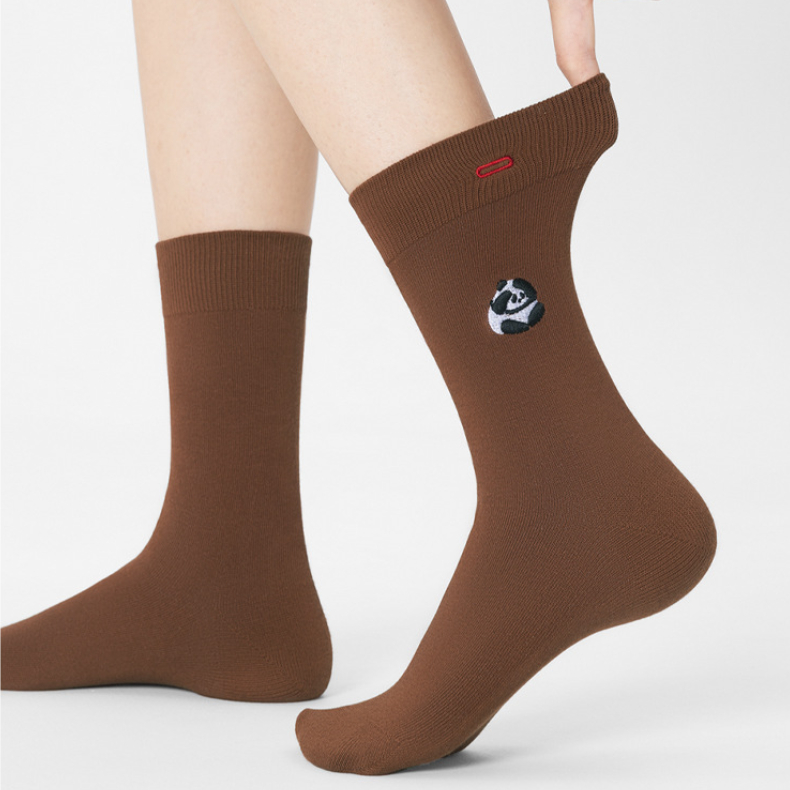 1 Paar einfache Wadensocken aus Baumwolle mit Cartoon-Stickerei Bild5