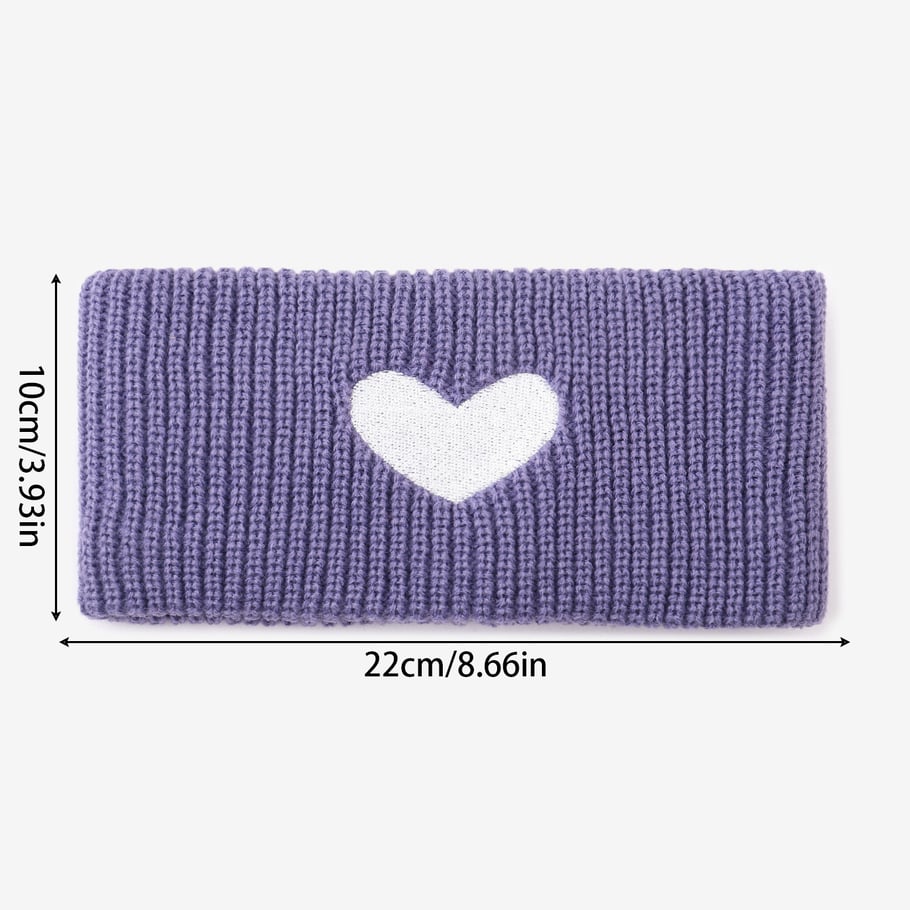 1 pezzo di fasce per capelli da donna in lana lavorata a maglia a forma di cuore Immagine4