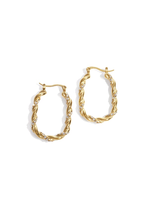 Boucles d&#39;oreilles créoles rectangulaires en acier inoxydable, style décontracté, simple et quotidien, bijoux pour femmes 2