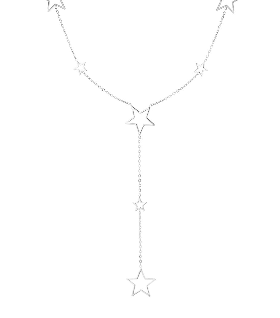 long necklace with different star charms 