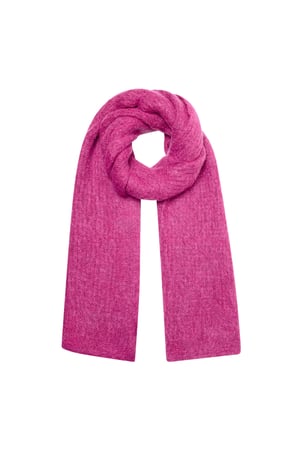 Scarf knitted plain - pink h5 