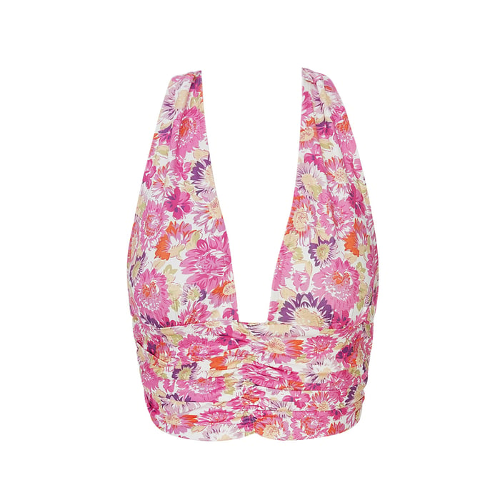 Top floral print - pink Fuchsia M 