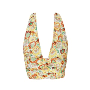 Top floral print - yellow Orange S h5 