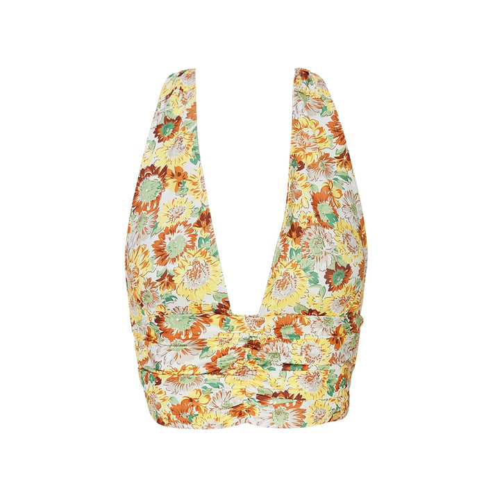 Top floral print - yellow Orange S 