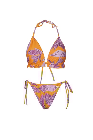 Bikini imprimé feuilles - orange/violet S h5 Image6
