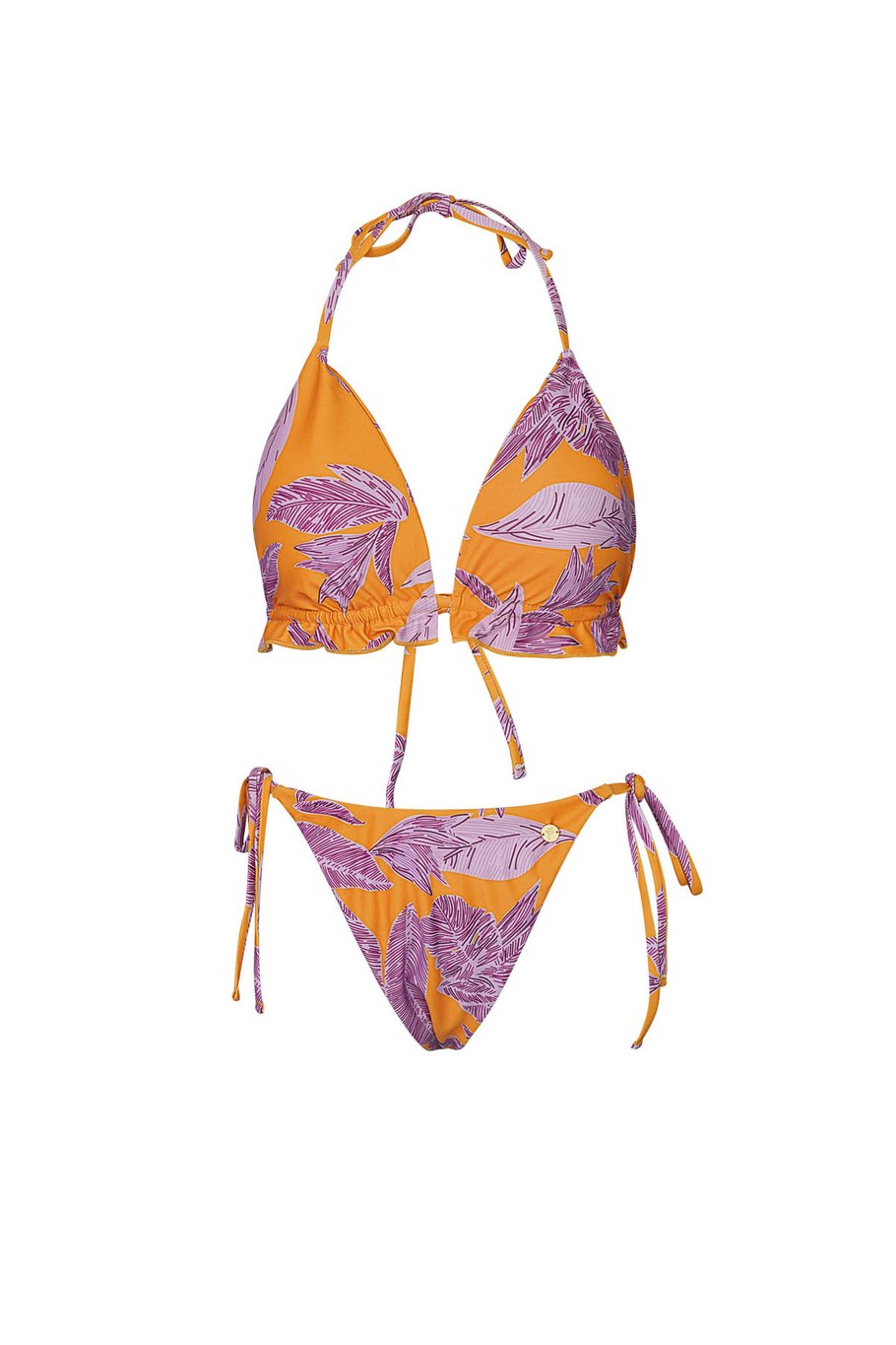 Bikini imprimé feuilles - orange/violet S Image6
