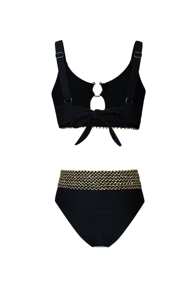 Bikini coutures dorées - noir S h5 Image4