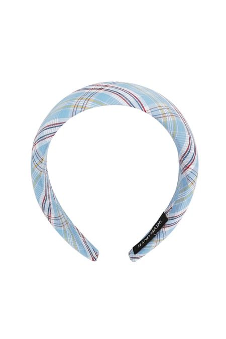 Headband checkered print - blue Plastic 2