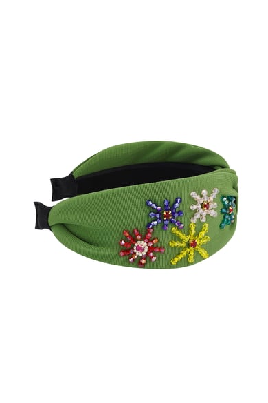 Haarband Grüne Blumen - Polyester h5 Bild3