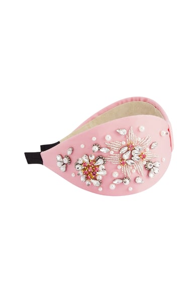 Haarband Pink Pearls Stones - Polyester h5 Bild3