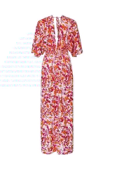 Robe cintrée fleurs - orange/rose h5 Image8