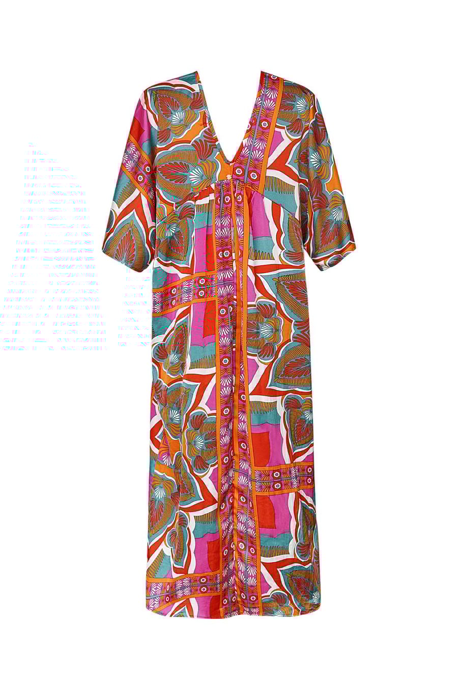 Maxikleid Happy Print - orange/rot Bild10