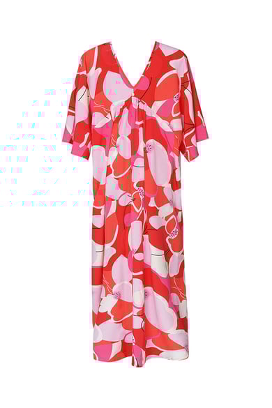 Robe imprimé floral abstrait - rouge h5 Image2