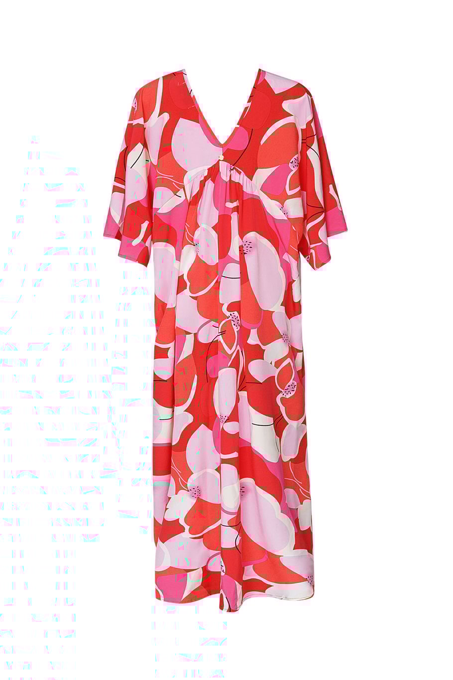 Robe imprimé floral abstrait - rouge Image2