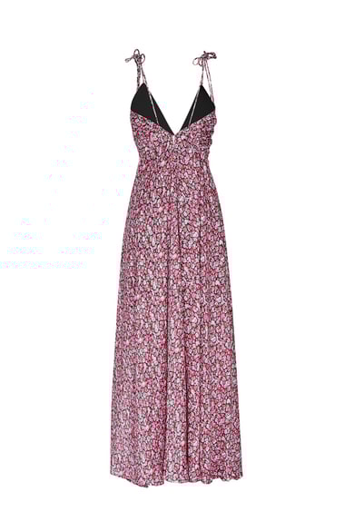 Kleid mit Spaghettiträgern und Aufdruck – rot h5 Bild4