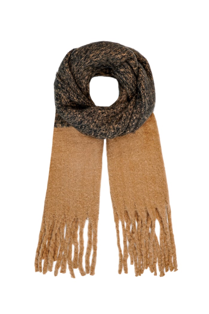 Colorful scarf beige black 