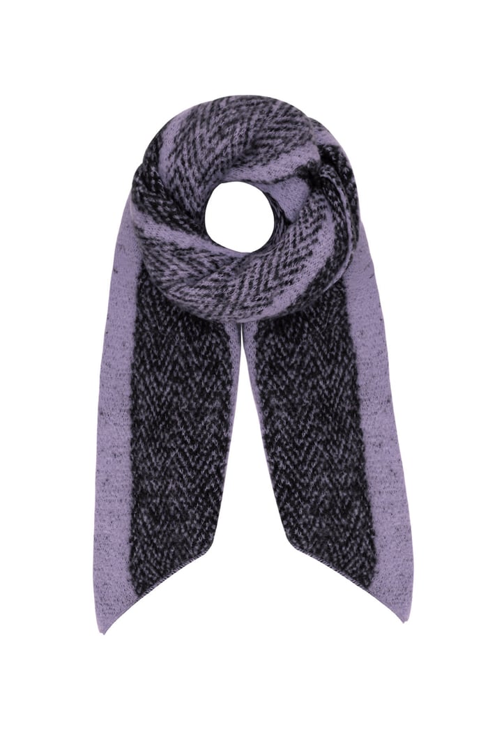 Scarf zigzag print multi - purple 