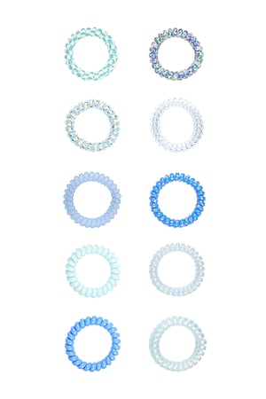 Twist rubber bands/bracelets - blue h5 