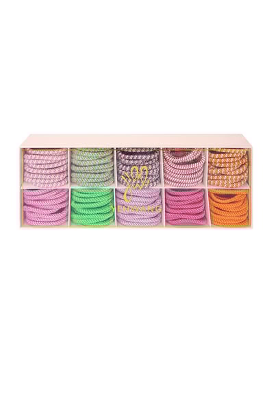 Set Haargummis / Armband in leuchtenden Sommerfarben - Polyester h5 Bild2