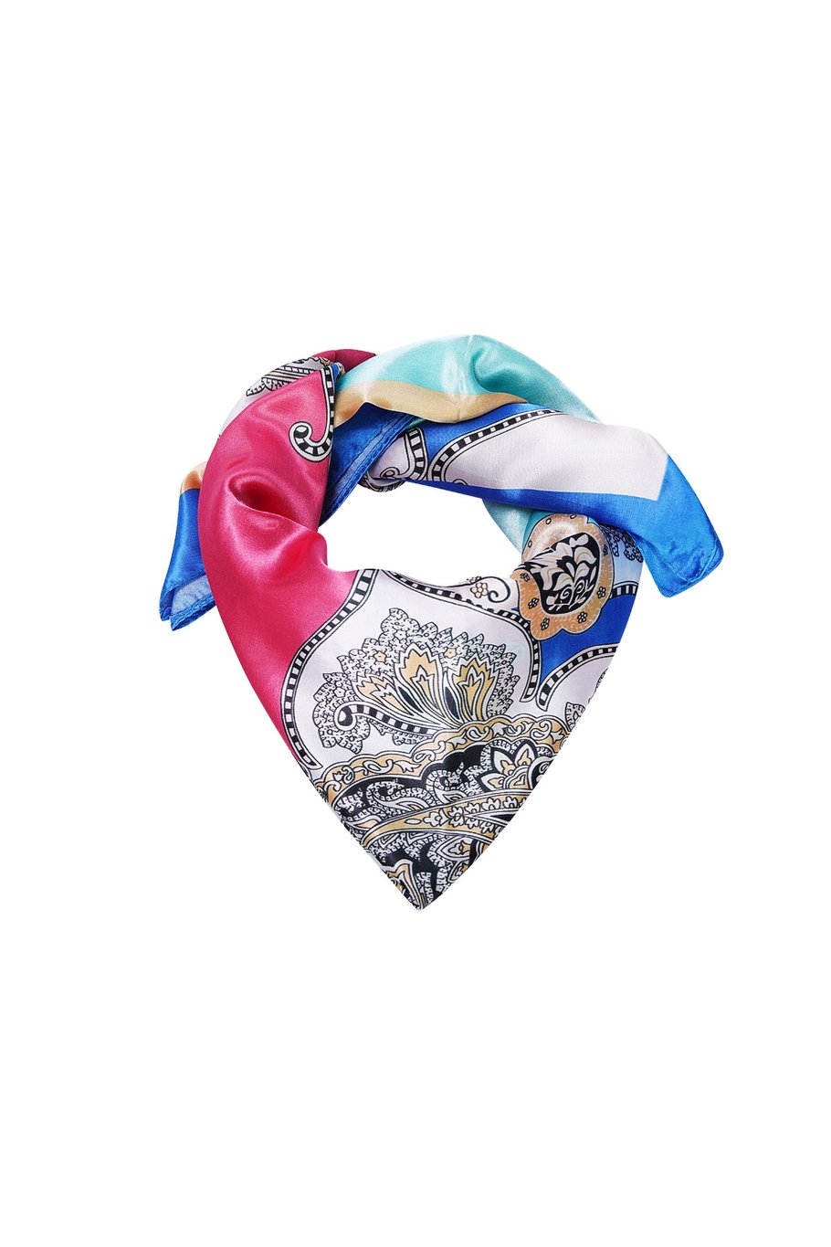 Schal mit Sommerdruck blaugold - Polyester Bild5