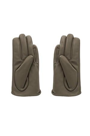 PU gloves with small chain - brown h5 Picture5