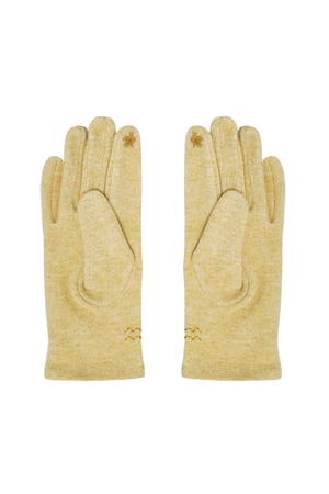 Gloves with button - mustard h5 Picture2