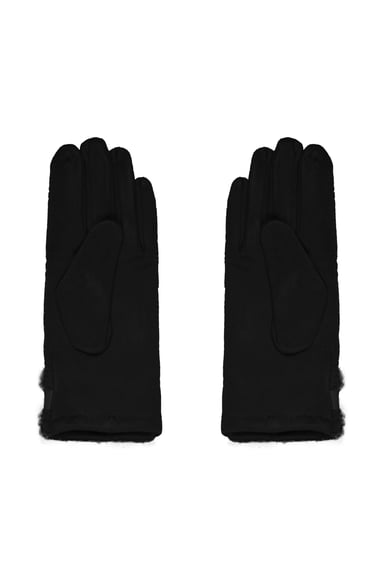 Handschuhe mit Teddy-Detail – Schwarz h5 Bild2