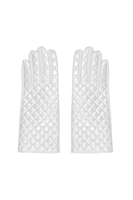 Gloves with stitched pattern - white 2