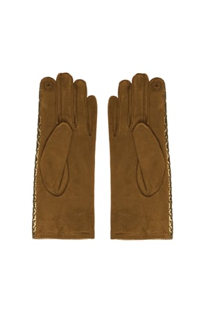 Gloves metallic with check - brown h5 Picture3