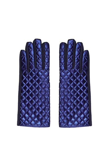 Gloves with stitched pattern - blue