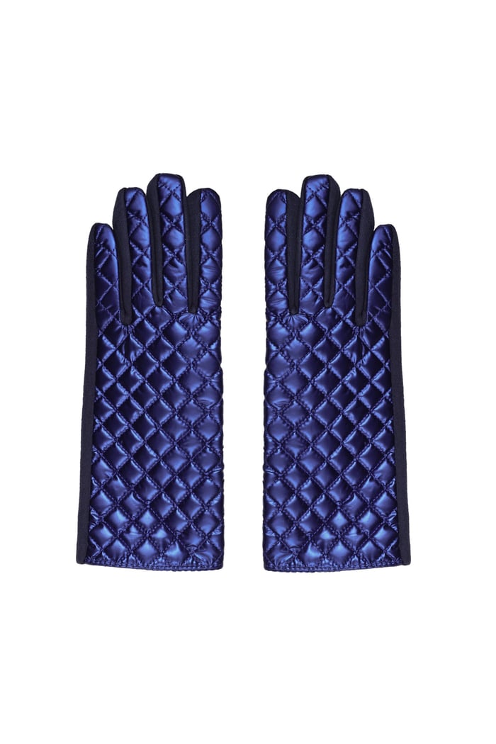 Gloves with stitched pattern - blue 