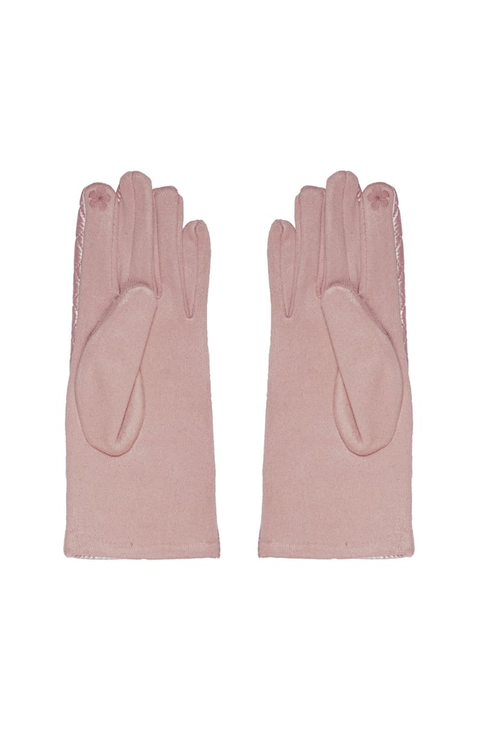 Handschuhe mit genähtem Muster - rosa Bild3