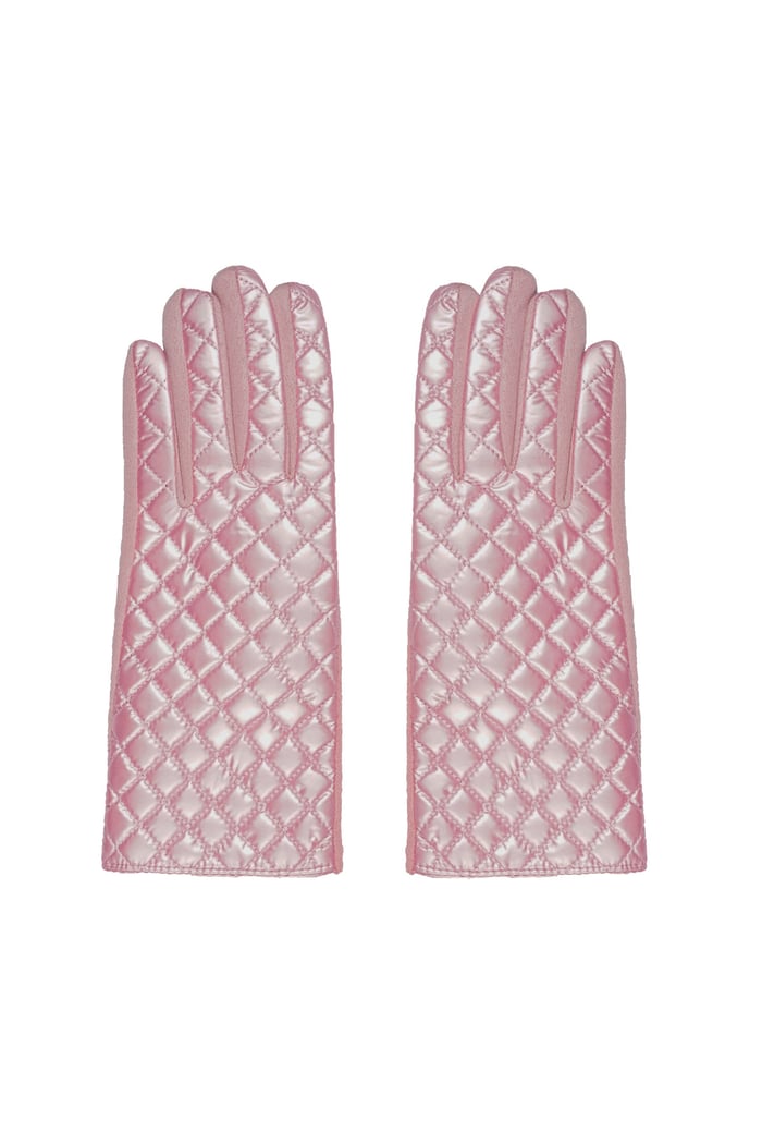 Handschuhe mit genähtem Muster - rosa 