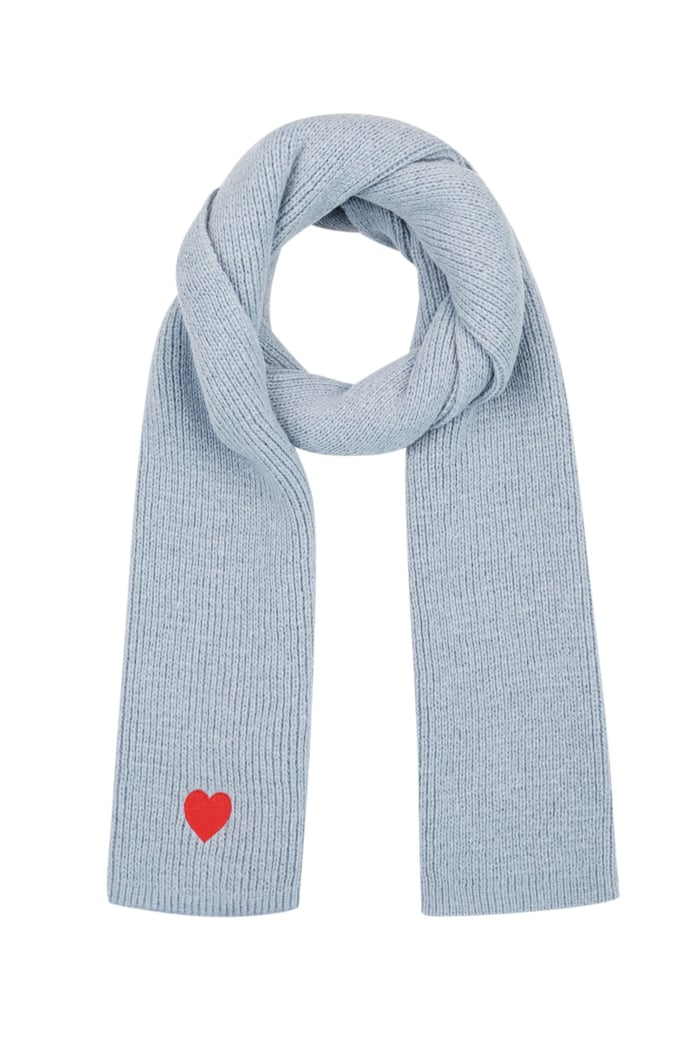 Winter scarf with heart detail - blue 