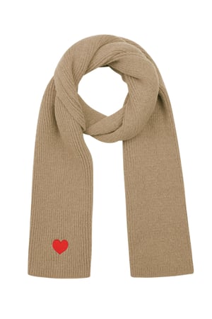 Winter scarf with heart detail - camel h5 