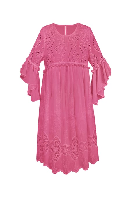 Dress embroidered details pink 2