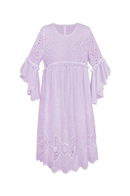 Dress embroidered details lilac 2